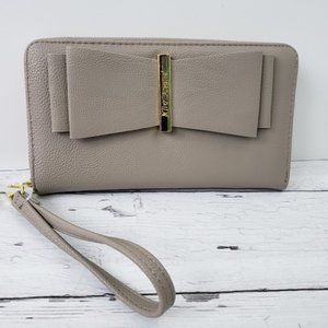 BETSEY JOHNSON Stone Bow Zip Around Wallet